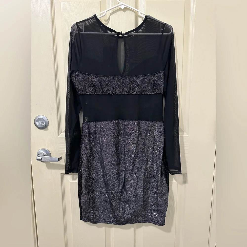 NWT Fashion Novs Meet Me After Dark Velvet Mini Dress Size 1X - Picture 3 of 5